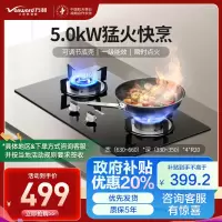 万和(Vanward)梅赛思燃气灶具家用5.0KW大火力瞬时点火 易清洁抗污 天然气一级能效ML06-X1
