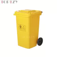 toptzy TZ4060419 医疗垃圾桶垃圾箱黄色带盖带轮废物回收箱 100升