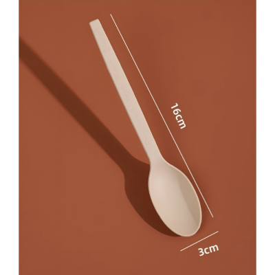 云蕾长柄玉米淀粉基可降解汤勺50只一次性加厚勺子饭勺甜品调羹