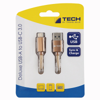 英国蓝旅(Travel Blue) 985金色 安卓数据线豪华USB-A 转USB-C 3.0支持快充