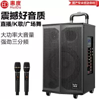 惠度(HuiDu)专业双数字直播OTG直播音箱立体环绕电视娱乐音响户外移动拉杆音箱