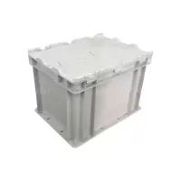 翌嘉YJ4121736 可堆式物流箱塑料周转箱塑料储物箱 翻盖灰色 400*300*280