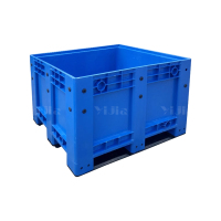 翌嘉YJ4121750 塑料卡板箱叉车移动周转箱 封闭卡板蓝色 1200*1000*760