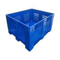翌嘉YJ4121752 塑料卡板箱叉车移动周转箱 网格卡板蓝色 1200*1000*760