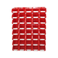 翌嘉YJ4121759 斜口组合式零件盒收纳分类货架型盒箱 红色 40只装 740*240*1140