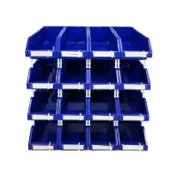 翌嘉YJ4121767 斜口组合式零件盒收纳分类货架型盒箱 蓝色 16只装 810*450*810