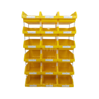 翌嘉YJ4121769 斜口组合式零件盒收纳分类货架型盒箱 黄色 18只装 915*447*1390