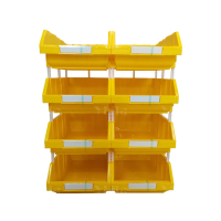 翌嘉YJ4121778 斜口组合式零件盒收纳分类货架型盒箱 黄色 8只装 820*603*1070