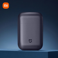 米家S600电动剃须刀 小米刮胡刀金属机身无刷马达浮动陶瓷刀头真皮保护套 黑灰色