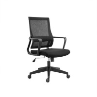 三能 黑色办公椅可逍遥 电脑椅 会议椅 职员椅 会客椅 升降透气旋转椅 G2 640*640*1060mm 1把