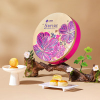 鲜品屋中秋节月饼礼盒高档新式健康流心月饼送礼蛋黄莲蓉企业团购礼品 七星伴月920g