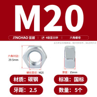 金超螺母M20(5个)4级蓝白锌