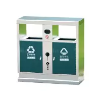 翌嘉YJ4070407 不锈钢分类垃圾箱公共场合环卫果皮箱户外垃圾桶 304不锈钢永康桶绿色