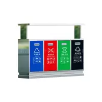 翌嘉YJ4070417 不锈钢分类垃圾箱公共场合环卫果皮箱户外垃圾桶 免钥匙304不锈钢四分类