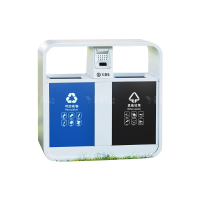 翌嘉YJ4070419 不锈钢分类垃圾箱公共场合环卫果皮箱户外垃圾桶 镀锌板圆角桶