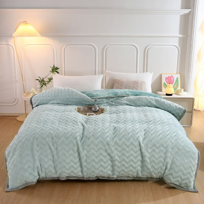 悠梦嘉居 獭兔绒精华被套毯 复合型一毯二用 200*230cm 柳叶绿 YT-1377