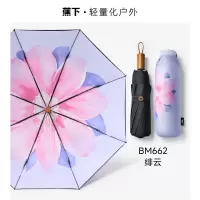蕉下(beneunder)太阳伞防晒防紫外线遮阳伞 三折黑胶绯云 BM662