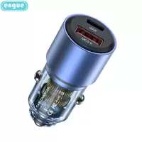 engue恩谷 快速充电双USB口设计透明外壳15W车载充电器 EG-CM09