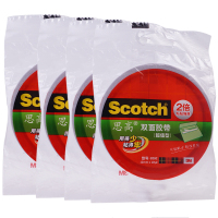 3M胶带4卷装思高 200C-12 双面强力粘贴棉纸胶带办公用品
