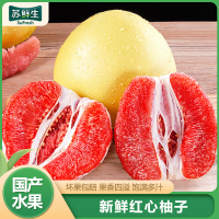 [苏鲜生]新鲜福建平和三红柚 红心柚 8.5斤 2-5个 中果 新鲜柚子水果 蜜柚