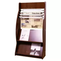 翌嘉 YJ4052911木质报刊架报纸架书报杂志置物架收纳架落地展示架