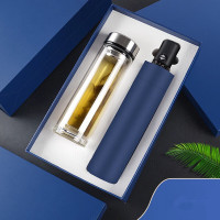 甠焓 QH-TS232025 伞具商务礼品套装(三折8骨全自动晴雨伞+300ml高硼硅玻璃杯)