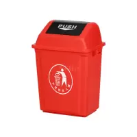 翌嘉YJ4122062 长方形夹缝翻盖分类垃圾桶 10L红色(投放标)