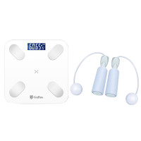 古菲斯Gufius LCD显示屏电子秤体脂秤体重计+跳绳 燃脂套装 S1