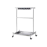 翌嘉YJ4122153 不锈钢拖把架可移动扫把架落地式拖把架 6拖8挂 移动款