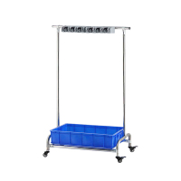 翌嘉YJ4122156 不锈钢拖把架可移动扫把架落地式拖把架 6拖8挂