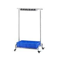 翌嘉YJ4122156 不锈钢拖把架可移动扫把架落地式拖把架 6拖8挂