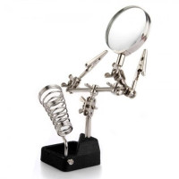 波斯(BOSI)焊接辅助器放大镜夹具带烙铁架台式组合式焊台 30-60W BS530851