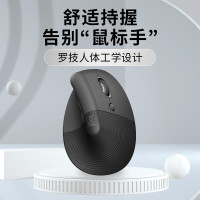 罗技(Logitech)Lift人体工学 鼠标 垂直鼠标 无线蓝牙鼠标 带Logi Bolt接收器 黑色