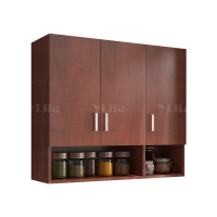 翌嘉YJ4122528 吊柜墙柜壁柜阳台柜客厅厨房卧室储物收纳柜 红色三门带底柜 900*300*800