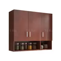 翌嘉YJ4122528 吊柜墙柜壁柜阳台柜客厅厨房卧室储物收纳柜 红色三门带底柜 900*300*800