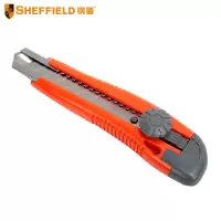 钢盾(SHEFFIELD) 塑柄金属护套旋钮美工刀 18mm S067011[家用]