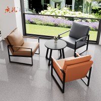 质凡咖啡厅沙发椅桌组合酒店沙发商用休闲椅 单人位*3+小圆桌*1[颜色备注]