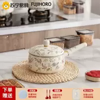 FUJIHORO 日本进口珐琅锅单柄奶锅 搪瓷锅铁锅焖炖锅汤锅铸铁锅宝宝辅食锅 单柄汤锅[带盖] 18cm 1.9L奶锅