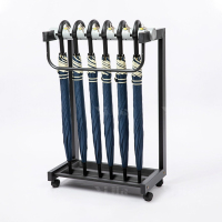 翌嘉YJ4122845 雨伞架大容量伞架商用酒店铁艺含锁雨伞收纳架 6头含6把伞