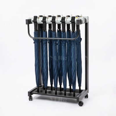 翌嘉YJ4122851 雨伞架大容量伞架商用酒店铁艺含锁雨伞收纳架 加高款10头含10把伞