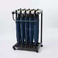 翌嘉YJ4122859 雨伞架大容量伞架商用酒店铁艺含锁雨伞收纳架 加高款15头含15把伞