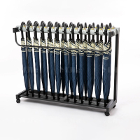 翌嘉YJ4122869 雨伞架大容量伞架商用酒店铁艺含锁雨伞收纳架 加高款24头含24把伞