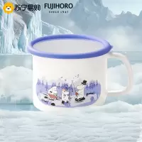 FUJIHORO富士日本进口姆明杯碟套装日式餐盘餐具家用碟子泡面杯子14CM多用杯杯子