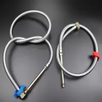 水龙头进水软管尖头加长杆铜帽洗手面盆接水管厨房洗菜盆上水软管 80cm[10.5cm铜杆]2条