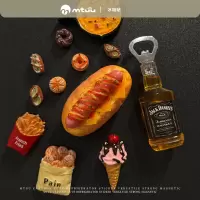 食玩冰箱贴烘焙碱水面包磁力贴甜品甜筒薯条开瓶器冰箱备忘贴装饰