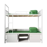 臻远ZYJ-01钢制双人床宿舍组合床双层床上下铺含床下柜