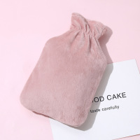 CCKO注水热水袋加厚防爆女生暖手热敷肚子暖脚神器仿兔绒灌水暖手袋 粉色超柔1000ml(含热水袋)3个