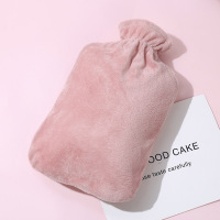 CCKO注水热水袋加厚防爆女生暖手热敷肚子暖脚神器仿兔绒灌水暖手袋 粉色超柔2000ml(含热水袋)3个