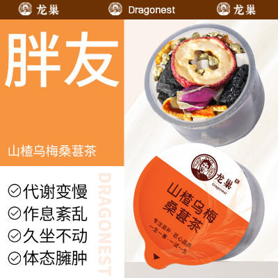 龙巢山楂乌梅2.0版桑葚茶陈皮中药酸梅汤胖人喝S腰荷叶饮去油大肚茶