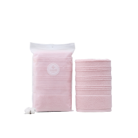 洁丽雅 经典全棉优品浴巾单条EVA袋 70*140cm 380g(白/蓝/灰/粉颜色随机)